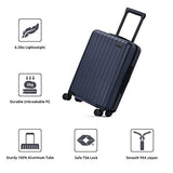 GoPenguin Luggage, Carry On Luggage with Spinner Wheels, Hardshell Suitcase for Travel with Built in TSA Lock Navy Blue