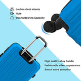 Murtisol 4 Pieces ABS Luggage Sets Hardside Spinner Lightweight Durable Spinner Suitcase 16" 20" 24" 28", 4PCS Blue