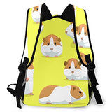 Casual Backpack,Cute Guinea Pig Poses Cartoon,Business Daypack Schoolbag For Men Women Teen
