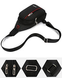 Small Sling Compact Crossbody Bag Chest Shoulder Travel Bag Purse for Men Women with Earphone Hole Water Resistant (Black)