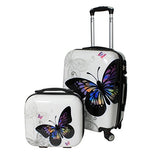 World Traveler 4 Piece Hardside Upright Spinner Luggage Set, Butterfly, One Size