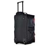 Olympia 22" 8 Pocket Rolling Duffel, Black+Red, One Size