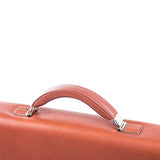 Bugatti Sartoria Large Leather Briefcase, Top Grain Leather, Cognac