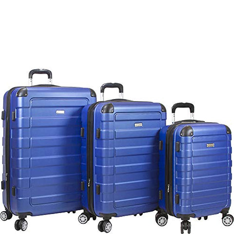 Dejuno Tahoma Lightweight 3-Piece Hardside Spinner Luggage Set, Navy, One Size