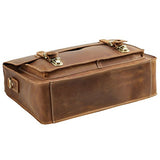Polare Men'S Full Grain Leather Laptop Briefcase Messenger Bag Vintage Travel Case