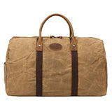 Berchirly Waterproof Oversized Canvas Genuine Leather Trim Travel Totes Duffel Shoulder Handbag