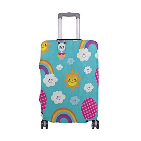 Suitcase Cover Suitcase Ice Cream Rainbow Cloud Emoji Emotion Luggage Cover Travel Case Bag Protector for Kid Girls Luggage Cover Travel Case Bag Protector for Kid Girls 26"-28"(ONLY COVER)