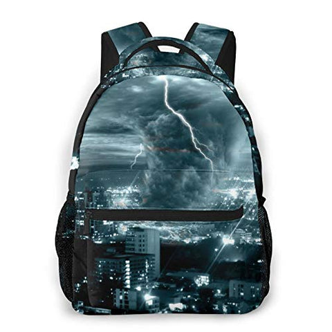 NiYoung Unisex Backpack Multipurpose Rucksack Anti Theft Backpacks with Padded Straps Big Capacity Backpack Chicago City Tornado Storm Weather Pattern Fashion Backpack