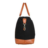 Ulgoo Travel Tote Bag Carry On Shoulder Bag Overnight Duffel in Trolley Handle (Black)