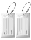 Luggage Tags Business Card Holder TUFFTAAG PAIR Travel ID Bag Tag - Stainless Steel