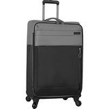 Nautica Harpswell 24 Inch Luggage Expandable Spinner, Grey/Black