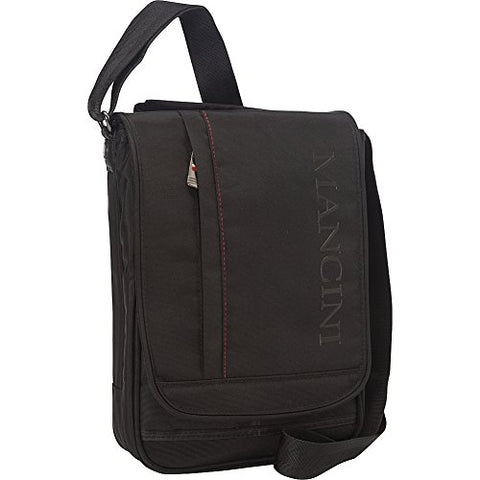 Mancini Leather Goods RFID Messenger Bag for Tablet/E-Reader (Black)