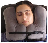 NEW!! SkySiesta SNUG Travel Pillow- Two L-Shaped, Fiber Filled Head Supports, Bag, Eye Mask
