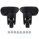 Replacment Black Luggage Swivel Repair Suitcase Parts Casters Wheels 52mm Heavy Duty with Screws