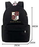 Roffatide Anime Attack on Titan Stationed Corps Backpack for Teen Lightweight Schoolbag Book Bag Printed Daypack Black