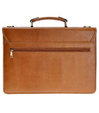 Zlyc Men Pu Leather Laptop Messenger Shoulder Bag Business Briefcase Top Handle Handbag, Brown