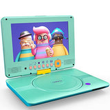 COOAU Portable DVD Player Upgraded 12" with HD Swivel Screen, Support All Region & Full DVD Format Discs, 1080P Video Files. Front Control Button and IR Signal, Battery Indicator, Powder Blue