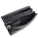 McKlein, I Series, River North, Full Grain Cashmere Napa Leather, 15" Leather Triple Compartment Laptop Briefcase, Black (43555)