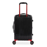 Hurley Swiper Hardside Spinner Carry On Luggage 21", Black/Red