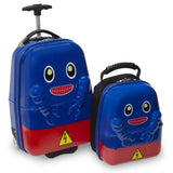 Travel Buddies Rusty Robot Luggage, Blue, Red, Yellow