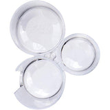 GROOVI BEAUTY Acrylic Triple Round Make up Container (3 Connected Towers) - Compact Size, Great Storage Container for Cosmetics, Bathroom and Vanity Supplies - qtips, Cotton Balls - 5.5"x5.9"x5.25"