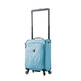 Mia Toro M1127-20In-Aqa Italy Kitelite Strato Softside Spinner 20" Carry-On, Blue