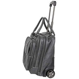 Kenneth Cole Reaction Women's Casual Fling Pebbled Faux Leather 16" Laptop Business Travel Tote, Charcoal, Wheeled Carry