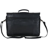 Kenneth Cole Reaction Leather Dual Compartment Flapover 16.0" Computer Business Crossbody Portfolio Laptop Briefcase Black One Size