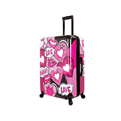 Mia Toro Italy Amore Hardside 24 Inch Spinner Luggage-Pink