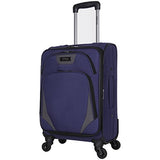 Kenneth Cole Reaction Going Places 20" 600d Polyester Expandable 4-Wheel Spinner Carry-on Luggage, Navy