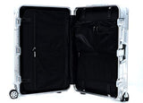 Cloud 9 - All Aluminum Luxury Hard Case Checked 24" Durable with 360 Degree 4 Wheel Spinner TSA Approved