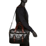 Mancini Leather Goods RFID Secure Double Compartment Laptop Briefcase