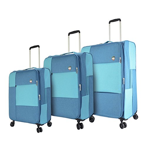 Mia Toro M1134-03pc-blu Italy Vasto Softside Spinner Luggage 3pc Set, Blue