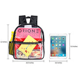 Clear Backpack Mini Stadium Approved, Cute Soft Shoulder Strap Waterproof lightweight Transparent See Through Backpack Small for Work, Travel, Concert, Beach & Sport Events(Black)