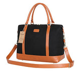 Ulgoo Travel Tote Bag Carry On Shoulder Bag Overnight Duffel in Trolley Handle (Black)