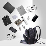 Swissdigital Pixel Travel Laptop Backpack-Laptops Backpack with USB Charging Port Smart Bag with RFID for Men & Women School Computer Bags Fits 15.6" Laptop and Notebook, Black SD-857