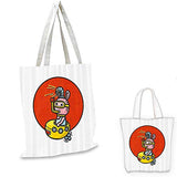 Yellow Submarine canvas messenger bag Little Alien Cartoon in Spaceship with Periscope over the Red