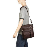 Piel Leather Deluxe Shoulder Bag, Chocolate, One Size