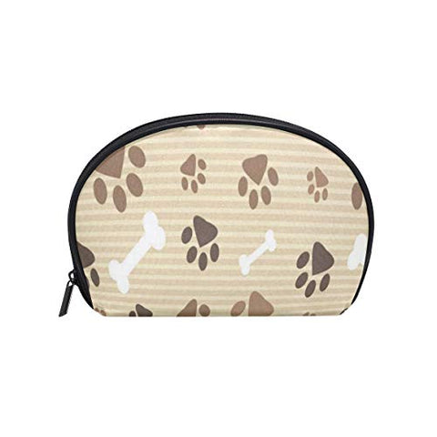 Cosmetic Bag Dog Paw And Bones Customized Shell Makeup Bags Organizer Portable Pouch for