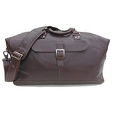 BOCONI Men's Tyler Tumbled Cargo Duffle in Coffee leather w/ khaki