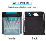 Venture Pal Packable Sport Gym Drawstring Sackpack Backpack Bag with Wet Pocket for