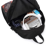 Anime Backpack for Boys Girls, Lightweight Laptop Backpack with Black Lunch Box Travel Sports Bag for Men Women