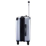 GHP 15.2"x10.4"x22.4" Gray Scratch-resistant Lightweight & Durable Trolley Suitcase