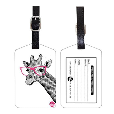 Nutcase Travel Baggage Set Of 2 Pu Leather Tags Giraffe One Size Multi-Colour