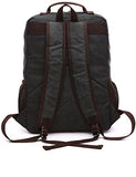 Aidonger Vintage Canvas Mens School Backpack Laptop Backpack (Black)