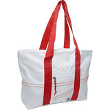 Sailor Bags Sailcloth Tote Bag (White/Red Straps, Medium)