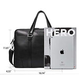 BOSTANTEN Leather Briefcase Messenger Business Bags 15.6 inch Laptop Handbag for Men Black