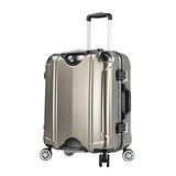 TPRC 20" "Luna Collection" Carry-On Luggage with Sturdy Aluminum Frame, WIDE-BODY, Dual 8-Wheel Spinner System, and TSA Locks, Brushed Gold Color Option