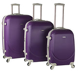 TPRC 3 Piece "Barnet Collection" Hardside Expandable Spinner Luggage Set, Purple Color Option