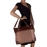 McKlein, N Series, EASTWARD, Nano Tech-Light Nylon with Leather Trim, 15" Nylon Slim Laptop Briefcase, Khaki (18394)